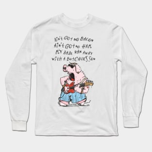 Blues Guitar Pig Long Sleeve T-Shirt